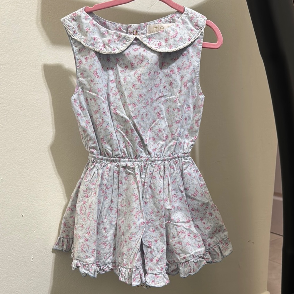 Floral Kids Dress with Peter Pan Collar